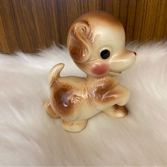 Vintage 1950’s Rempel Diamond pottery big eyes puppy dog  figurine - Picture 1 of 10